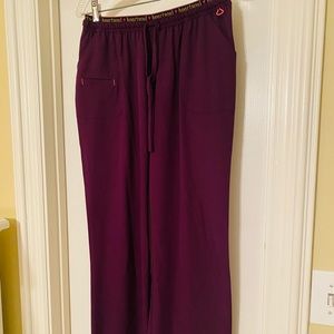 Heart Soul Eggplant Scrub Pants L